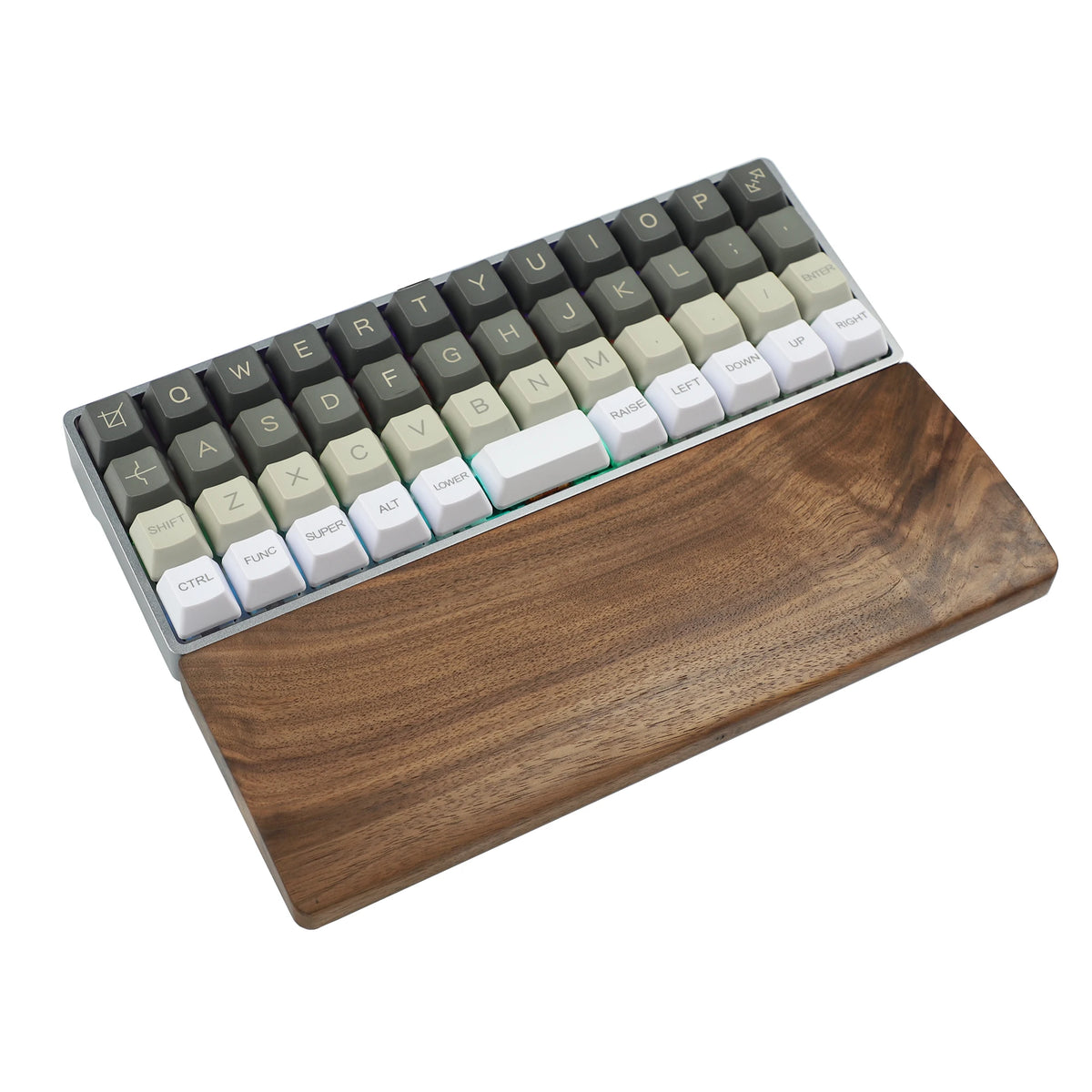 Stando Level Contoured Walnut Wrist Rest on a minimalist home office desk