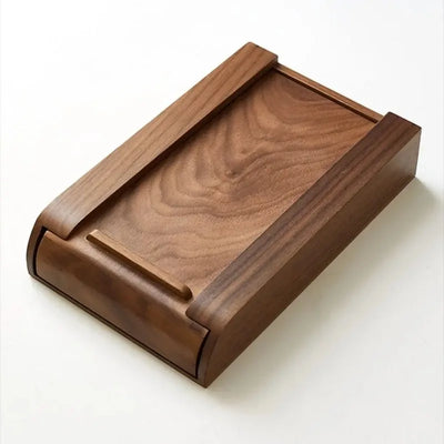 Stando Umber Precision Walnut Under-Desk Drawer on a minimalist home office desk