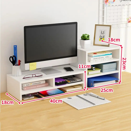 Stando Alder Edge-Stitched Solid Wood Desk Riser detail view 2