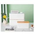 Stando Silo Recessed Cable Management Box on a minimalist home office desk