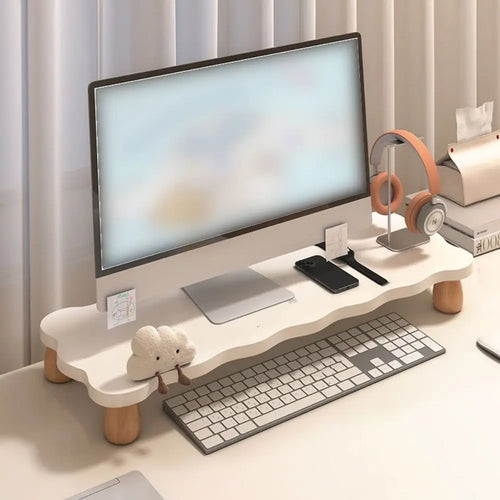 Stando Cairn Modular Solid Wood Desk Riser on a minimalist home office desk