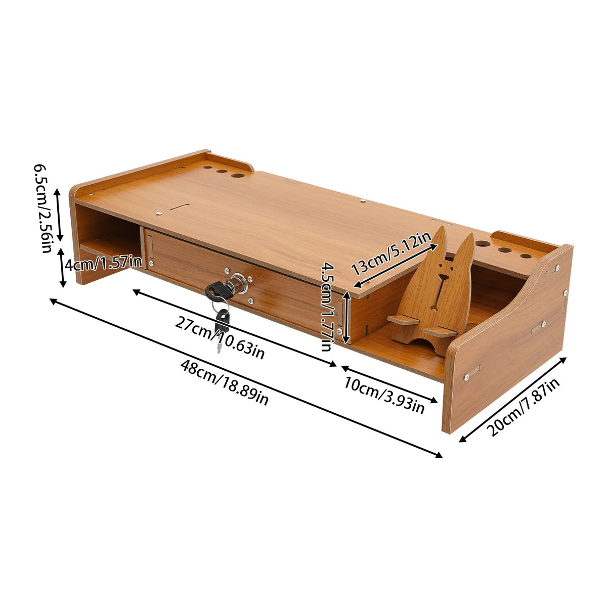 Stando Linden Stacked Solid Wood Desk Riser detail view 4