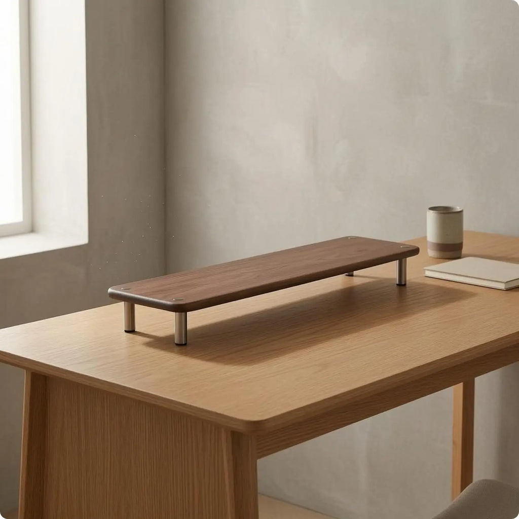 Stando Thatch Chamfered Solid Wood Desk Riser detail view 4