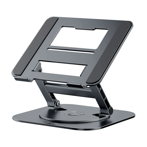 Stando Axis Contoured Rotating Aluminium Stand on a minimalist home office desk