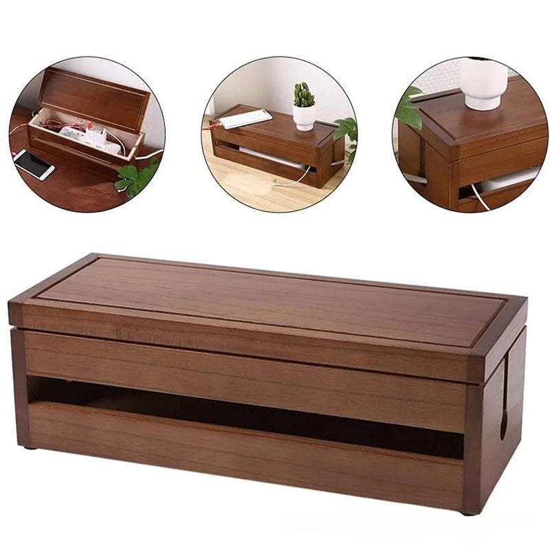 Stando Keep Modular Wood Storage Box on a minimalist home office desk