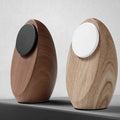 Stando Cradle Low-Profile Wood Wireless Charging Stand on a minimalist home office desk