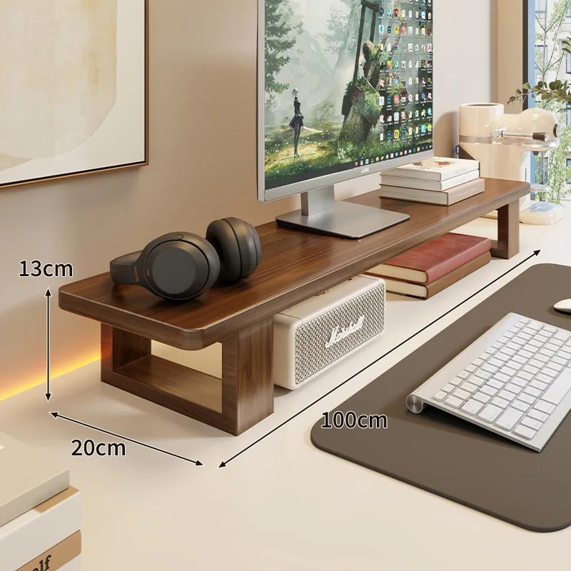 Stando Ridge Recessed Solid Wood Desk Riser detail view 6