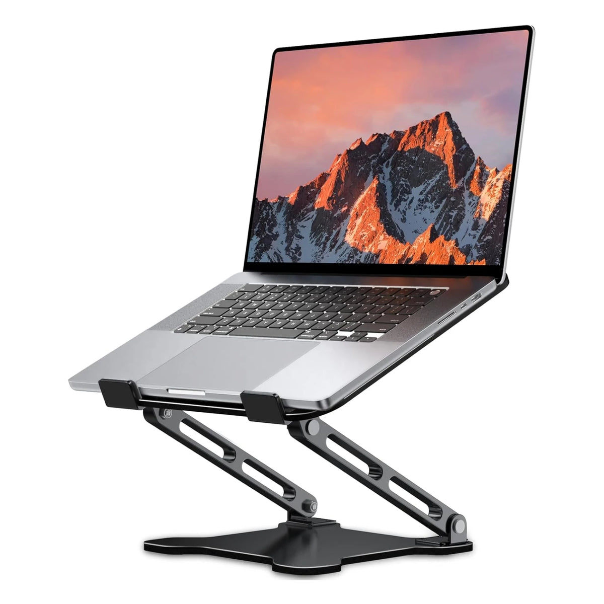 Stando Pivot Precision Aluminium Laptop Stand on a minimalist home office desk