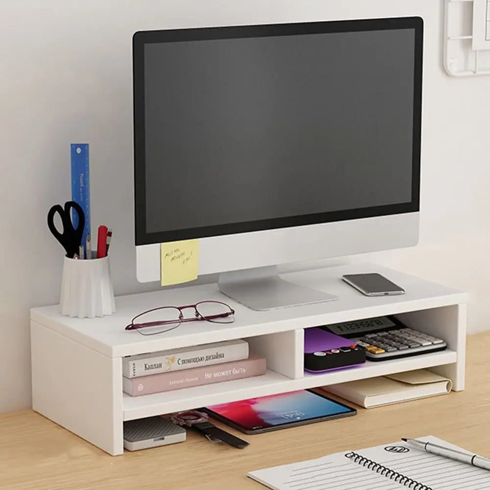 Stando Alder Edge-Stitched Solid Wood Desk Riser detail view 4
