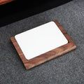 Stando Solace Chamfered Walnut Wrist Rest on a minimalist home office desk