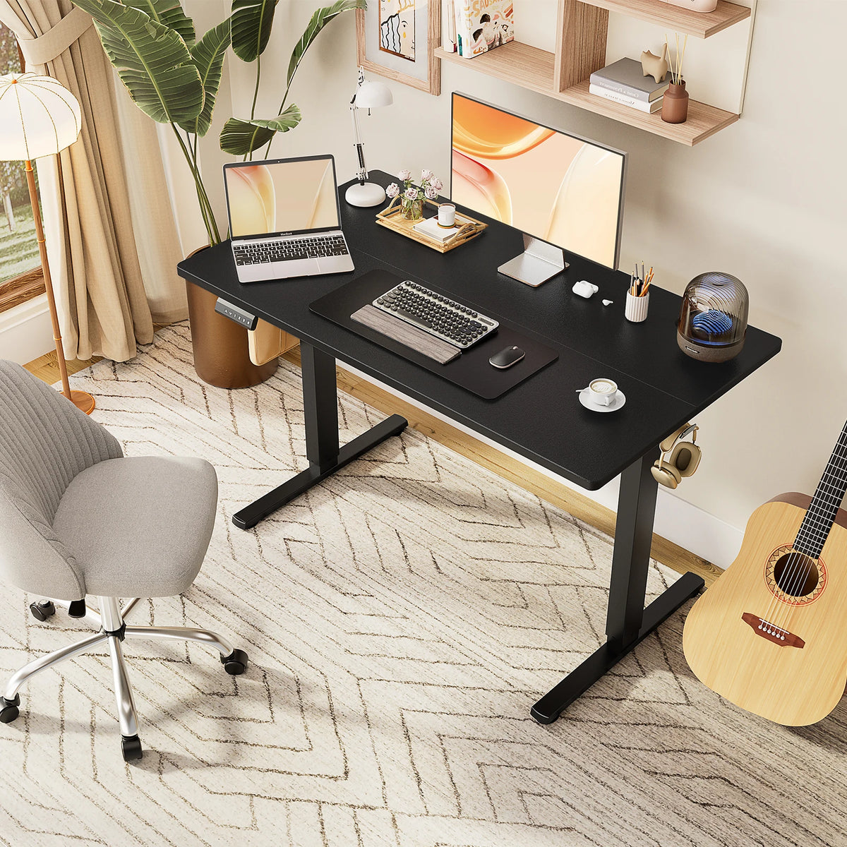 Stando Continuum Modular Workstation Desk on a minimalist home office desk