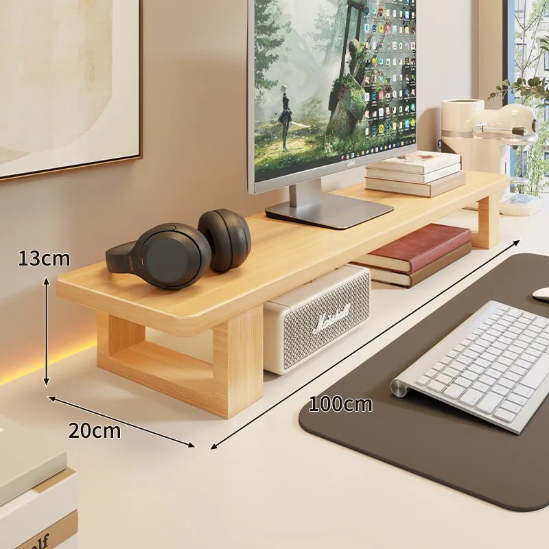 Stando Ridge Recessed Solid Wood Desk Riser detail view 4