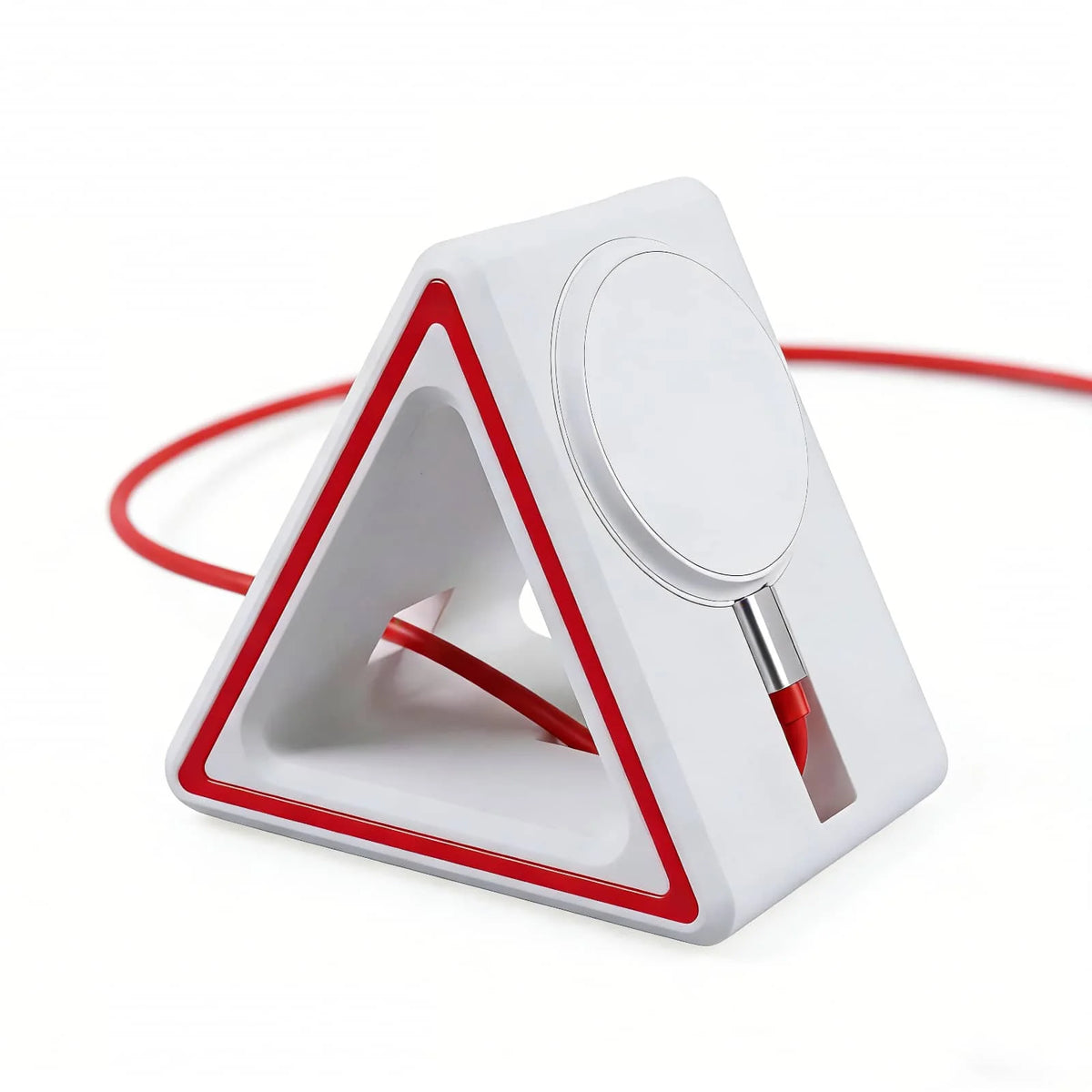 Stando Orbit Modular Wood Wireless Charging Stand on a minimalist home office desk